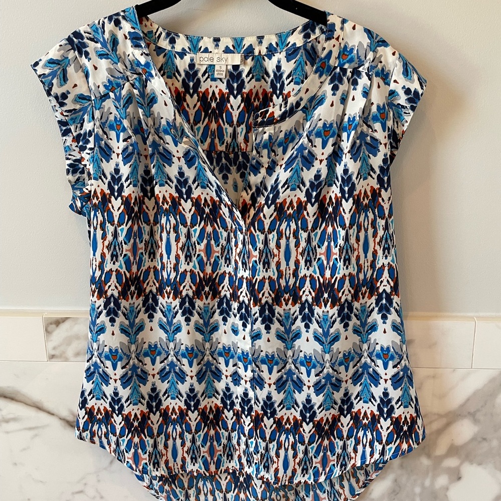 Blue Patterned Blouse - image 1